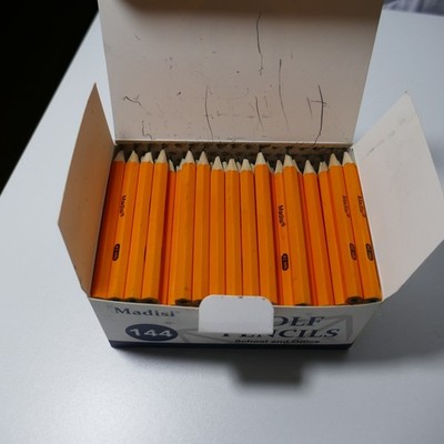 Madisi Golf #2 HB Half Pencils, 3.5'' Mini Pre-Sharpened, 144 Count