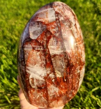 Red Fire Quartz Freeform Free Form Flame Flash Large Tall Big Crystal Gemstone