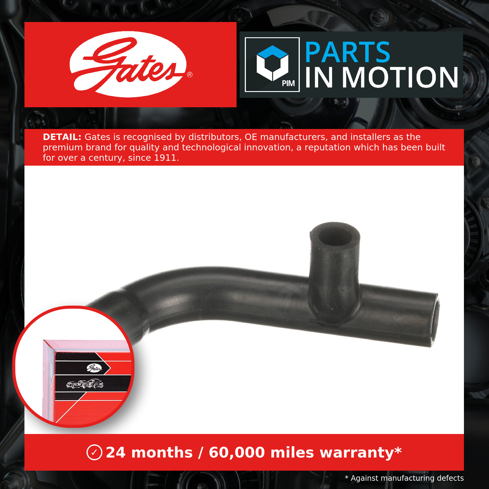GATES EMH445 Hose, crankcase breather for VW - Image 3