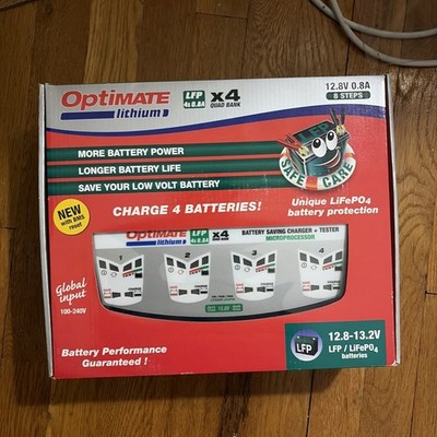 Tecmate OptiMate Lithium Quad Bank Battery Charger Maintainer LiFePO4 TM485