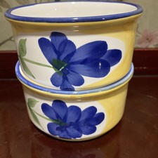 Dansk Portugal Hand Painted St Tropez Ramekin Set Of 2 New