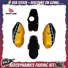 WOLFLINE Fairing Kit Bodywork For Yamaha XSR 900 2016-2021 2017 Black Gold ABS