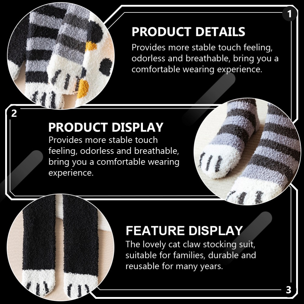 SAOLA 6 Pairs Chaussettes De Sol Griffe Chat Fille Bébé Mignonnes Douillettes