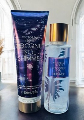 Victoria s Secret COCONUT SOL SHIMMER Fragrance Mist & Body Lotion Set