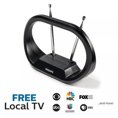 Philips HD Passive TV Antenna Semi-Directional Set-Top Mount 30 Mile - New