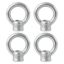 4 Packs 316 Stainless Steel Eye Nuts 3/8 UNC Female Thread Fasteners