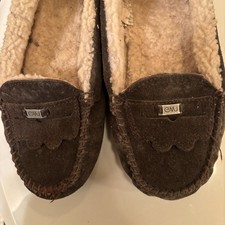 Brown Suede Emu Moccasins Size 6