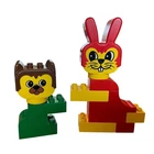 Vintage LEGO Duplo Animal Figures Red Bunny Rabbit and Green Bear Dog 1980s Set