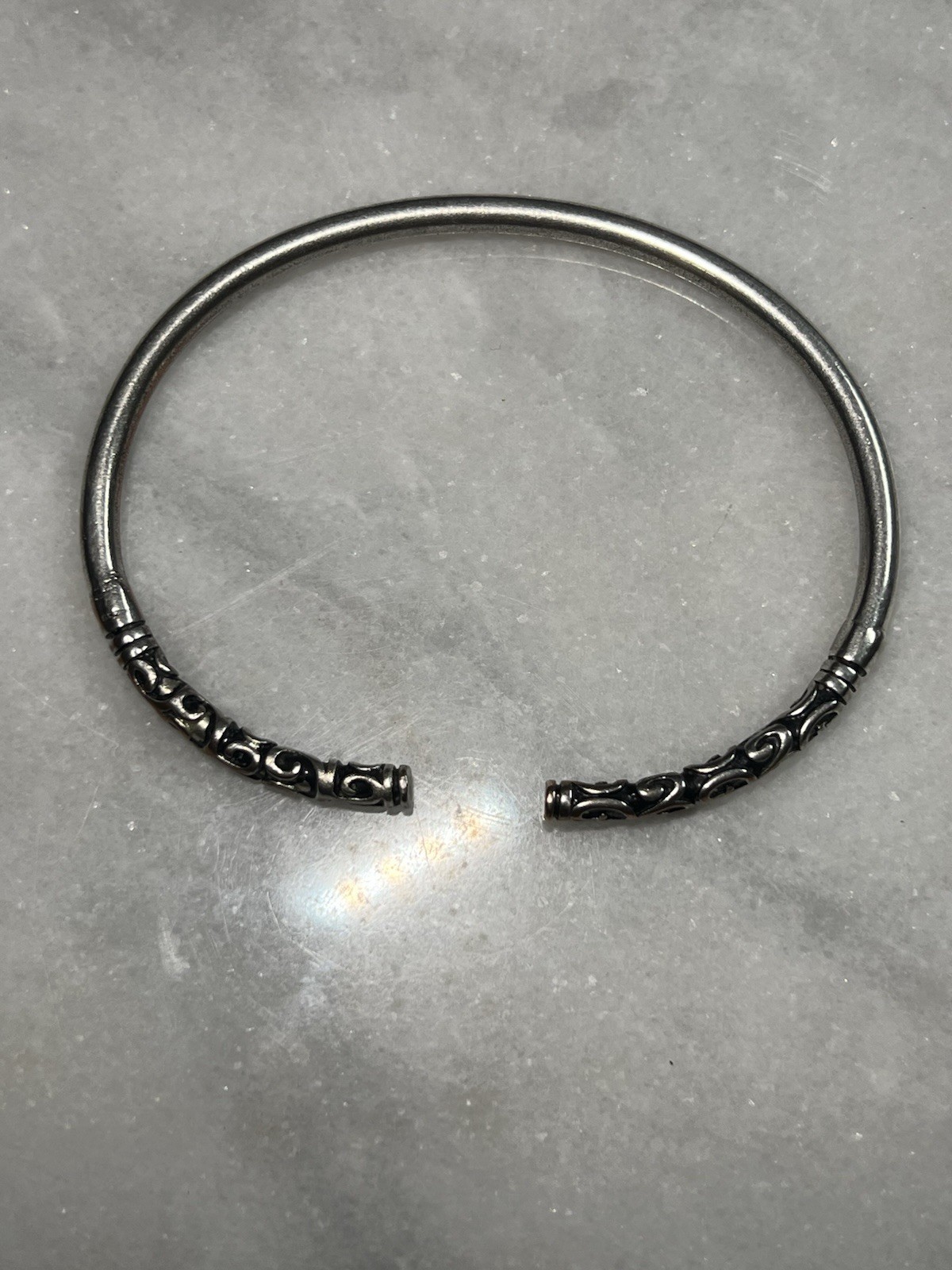 Silver Bangle Bracelet - image 2