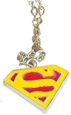 Yellow Red Superman Pendant Necklace