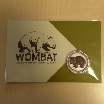 Australia 1$ Wombat 2022 colored silver 99.9% 1oz coin+capsule+Blister (argent) - Photo 1/4
