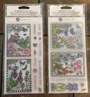 Lot Of 2 Coloring Clear Stamps Birds Butterflies Adult Coloring Bn Grown Up Book