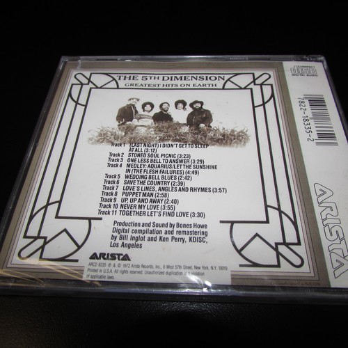 THE 5TH DIMENSION – GREATEST HITS ON EARTH - NEW - SEALED - Picture 2 of 3