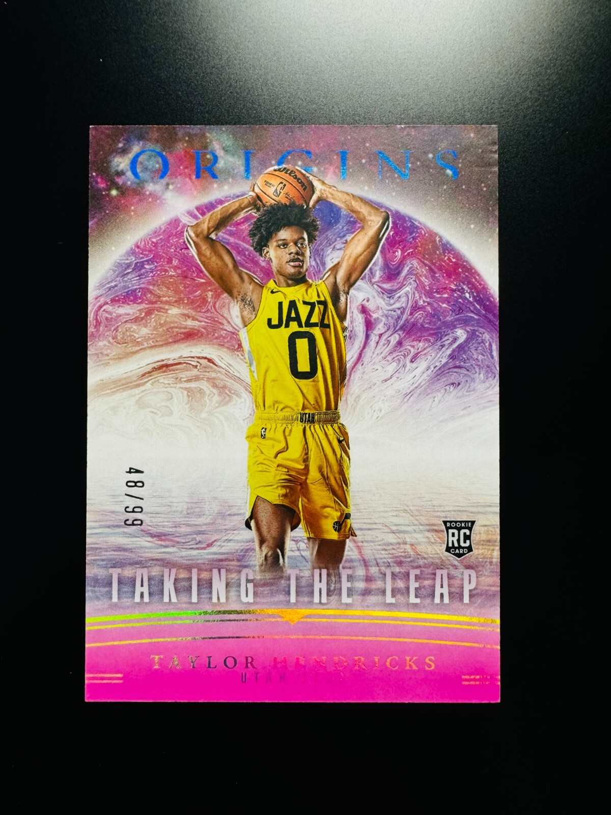 Taylor Hendricks 2023-24 Panini Origins Basketball Taking the Leap Pink /99 RC