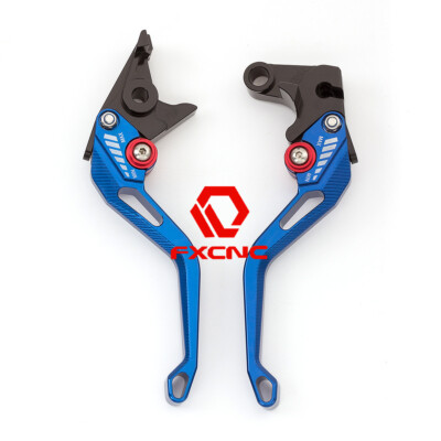 CNC Brake Clutch Levers For Yamaha YFM700R Raptor 07-2017 3D Fringe Rhombus Blue