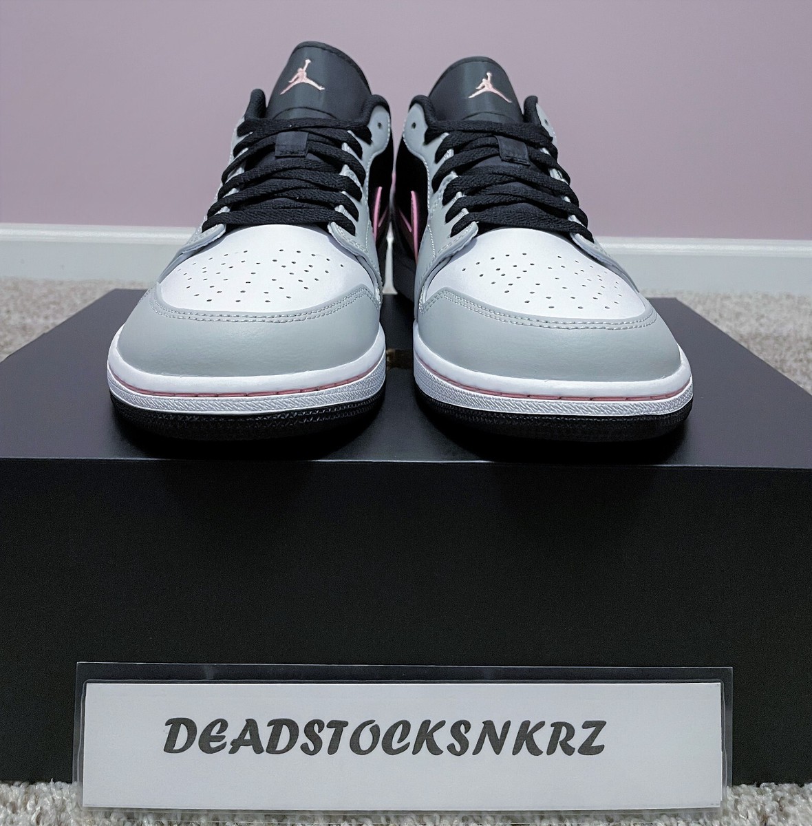 Nike Air Jordan 1 Low Black Grey Pink 553558 062 Men's Sizes Nike Air Jordan 1 Low Black Grey Pink 553558 062 Men's Sizes