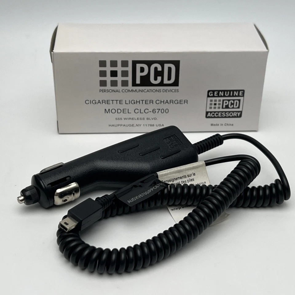 NOVO Original PCD Audiovox Utstarcom mini-USB Carregador de Carro Preto Enrolado - Imagem 4 de 4