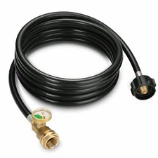 12FT Propane Extension Hose with Gauge for Propane Tank for Most Propane Applian