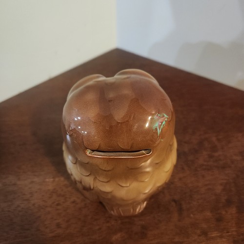Vintage 5” Otagiri Brown Hand Painted Japan Owl Ceramic Pottery Piggy Bank - Picture 6 of 8