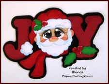 CHRISTMAS JOY SANTA title premade scrapbook paper piecing set by Rhonda