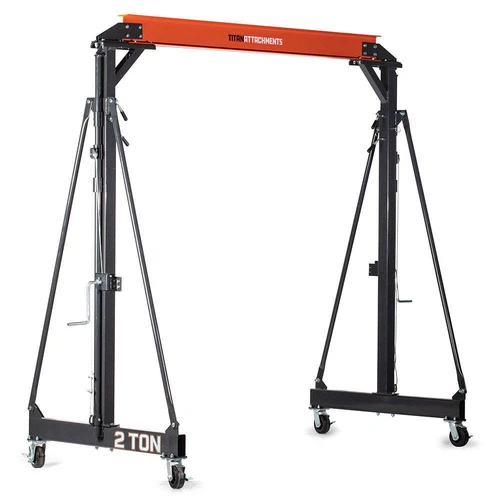 Titan Attachments Telescoping Gantry Crane, 2 Ton Capacity, Shop Lift Hoist