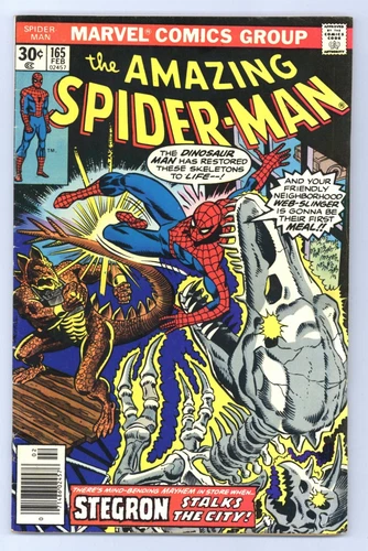Amazing Spider-Man 165 (FN) Romita cvr Andru art STEGRON LIZARD 1977 Marvel e772