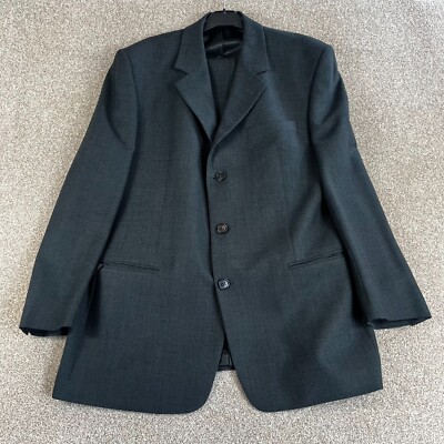 Pierre Balmain Anzug Herren 42 M Blau Schwarz Zweiteiler Hose 36x32 Wolle Designer