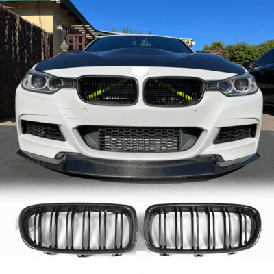 Grille Pare-Chocs Avant Double Ligne Noire Brillante – Compatible BMW E90 3-Series 318i 320i 325i 330i 335i 2005-2011