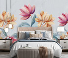 3D Art Floral Hand Drawn Self-adhesive Removeable Wallpaper Wall Mural