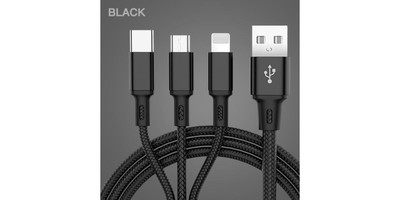 3 in 1 Cable Cord for iPhone Type C Micro USB Cable