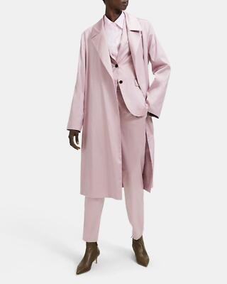 Theory Pink Belted Clean Trench Coat Jacket Lilac Medium MSRP