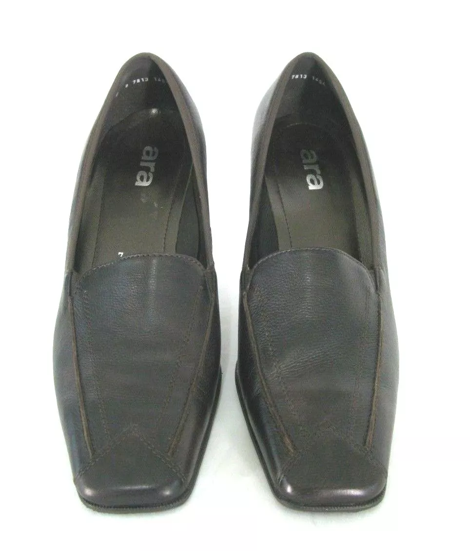 ARA Shoes Sz US 9.5 UK 7 Pumps Dark Brown Leather Made Germany