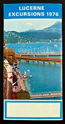 1976 Lucerne Switzerland Excursions Tours Vintage Tourist Travel Brochure Ads
