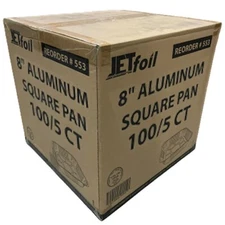 Disposable Aluminum 8'' Square Cake Baking Pans With Lids 500 CT Case 8'' X 8''