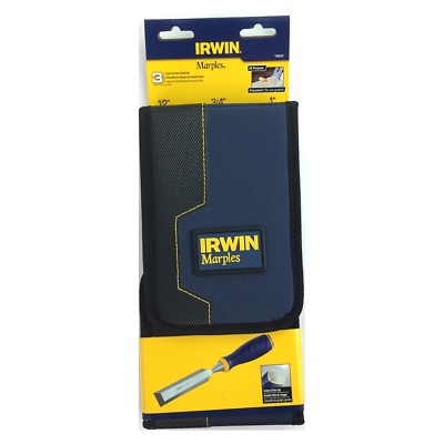 Marples 1768781 Bevel Edge Construction Chisel Wallet, 3 PC, 1/2'', 3/4'' & 1''