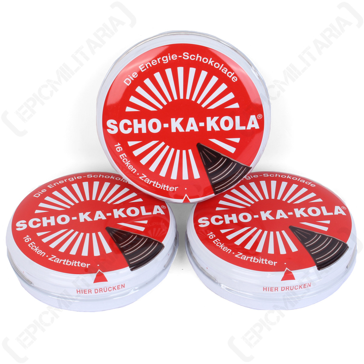 Scho-Ka-Kola German High Caffeine Dark Chocolate Gift Set of 3 WW2