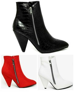 ladies black pointed ankle boots