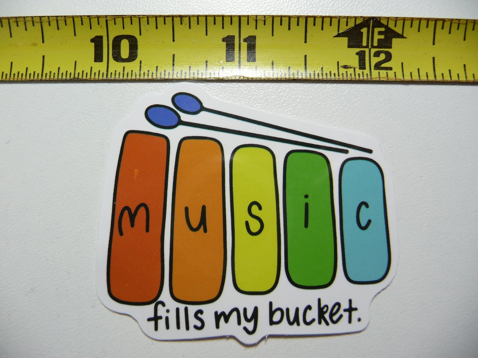 MUSIC FILLS MY BUCKET XYLOPHONE STICKER DECAL MUSICAL FAN CONCERT SCRAPBOOKING