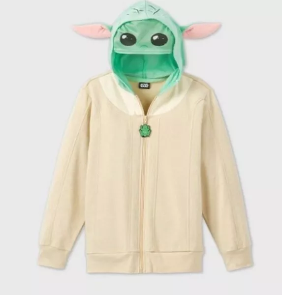 Disney Star Wars Baby Yoda Hoodie Sweater Youth Teen L Mandalorian NWT
