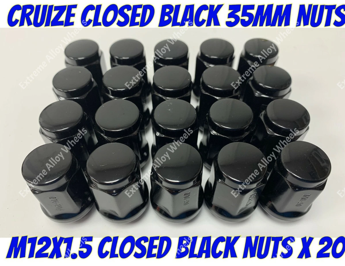 Black Alloy Wheel Nuts m12x1.5 Fits Volvo 740 760 780 940 C30 S40