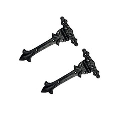 Spear Head Ornate Black Door Gate Antique Hinge 200mm Pair Cast Iron 8"