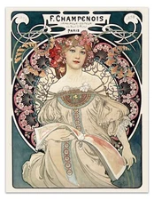 F Champenois Imprimeur Editeur 1897 by ALPHONSE MUCHA Unframed Premium Art Print