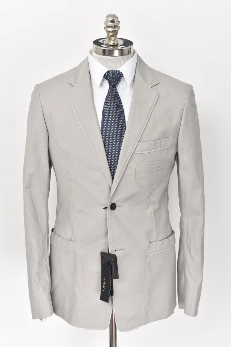 NWT VERSACE Black Label Solid Gray Lightweight Slim Fit Overcoat 38 R (EU 48)
