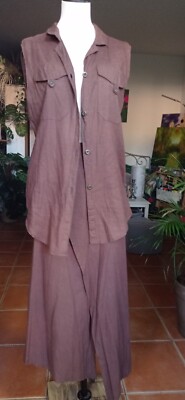Ensemble chemise longue avec pantalon effet lin, idée outfit hijabi