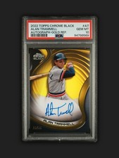 2022 Topps Chrome Black, Alan Trammell, #CBA-AT, Gold, Auto, 23/50, PSA 10