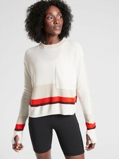 NWT Athleta Trailhead Colorblock Sweater, Dove SIZE M       530485 T0604