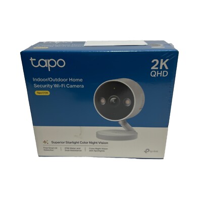 TP-Link Tapo 2K QHD Security Camera, Indoor/Outdoor, 1440p Video, Color Night