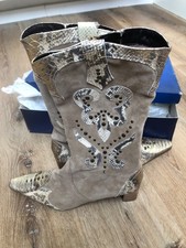 Kennel Schmenger Damen Schuhe Boots Cowboystiefel gold/stone Größe 41 NP 390€