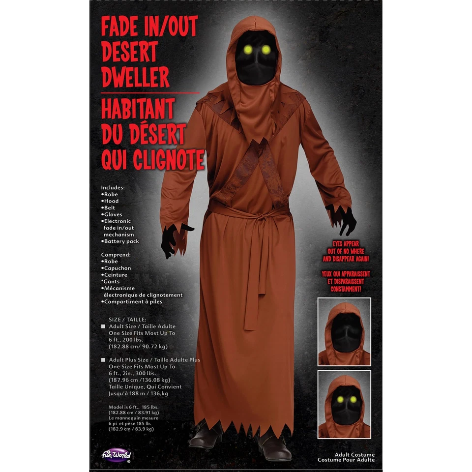 Disfraz de Morador del Desierto Ojo Desvanecido para Hombre, Marrón, ETS. Hasta 6' / 200 lbs. Foto 4 de 4