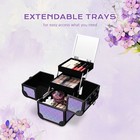 Byootique Portable Rolling Nail Table Kit with Makeup Train Case Aluminum Purple — photo 5